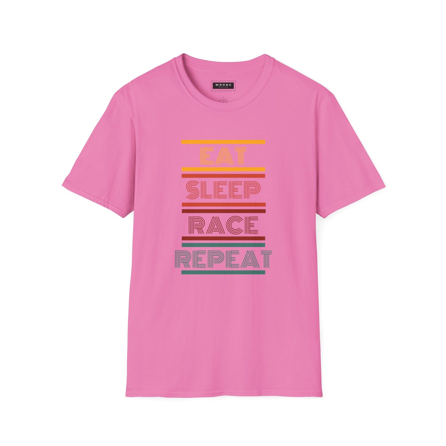 Eat, Sleep, Race, Repeat - Retro Design – Printed Graphic T-Shirt