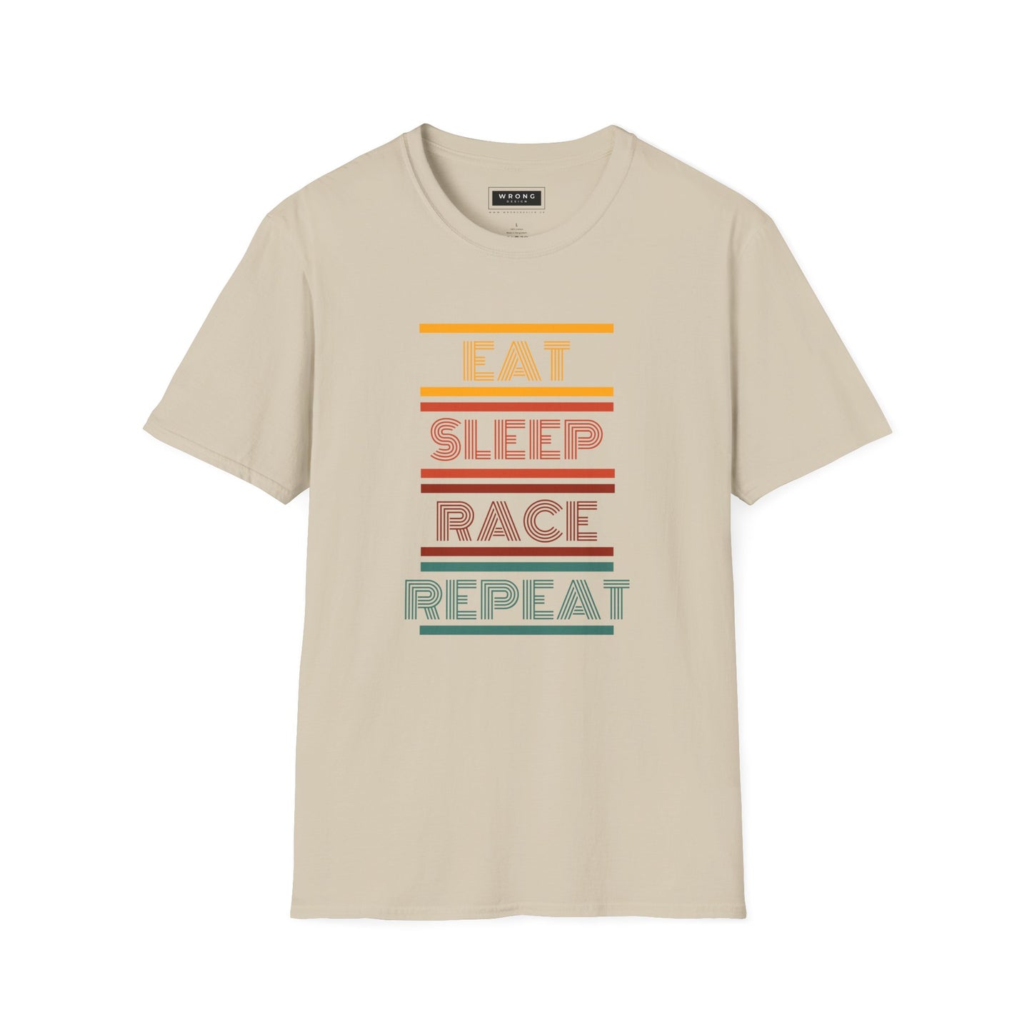 Eat, Sleep, Race, Repeat - Retro Design – Printed Graphic T-Shirt
