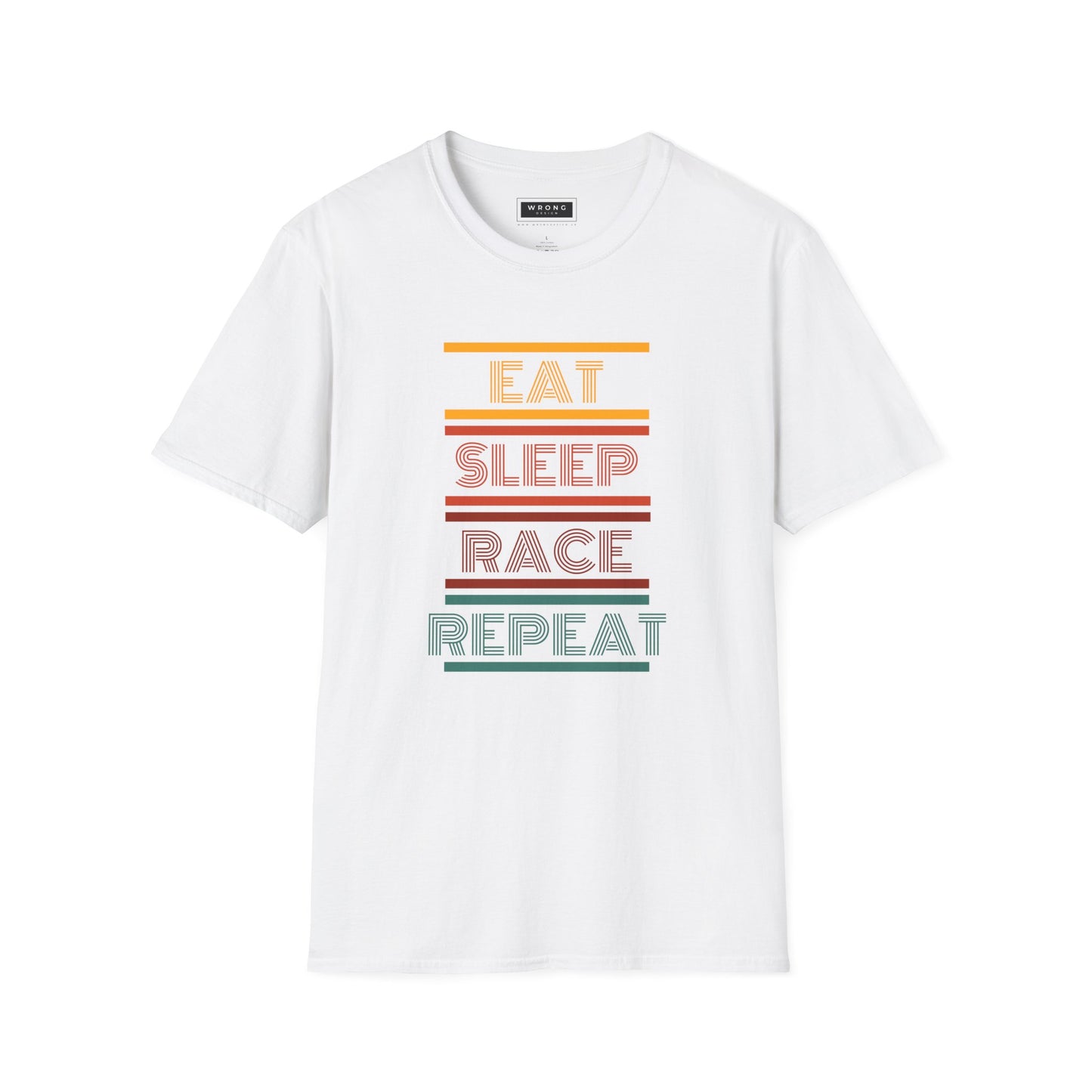 Eat, Sleep, Race, Repeat - Retro Design – Printed Graphic T-Shirt